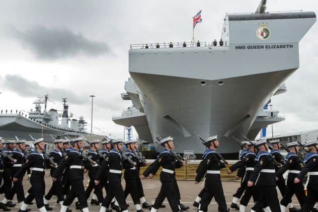 The HMS Queen Elizabeth pictured earlier this month. Picture: Lesley Martin