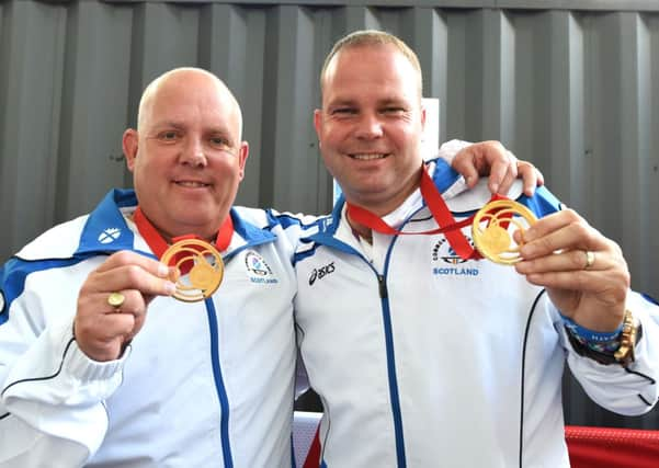 The gold medal in gents pairs at the lawn bowls capped Scotland's greatest ever gold medal haul in the Commonwealth Games. Picture: TSPL