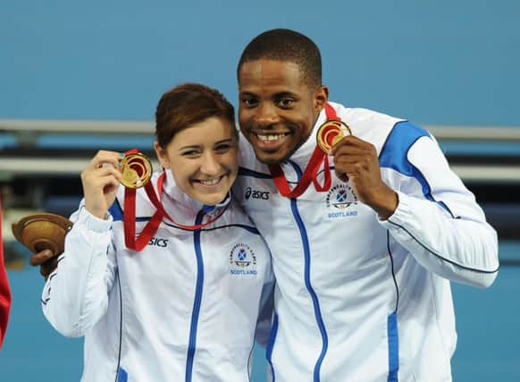 Golden girl Libby Clegg and her guide, Mikail Huggins. Picture: Neil Hanna