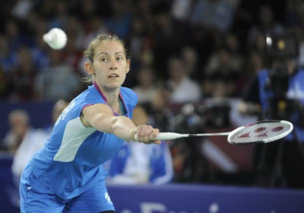 Kirsty Gilmour of Scotland wins a silver medal losing out to the Gold to Michelle Li of Canada