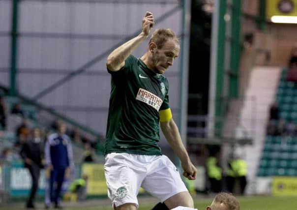 David Gray, left, believes Hibs League Cup win over Dumbarton is a sign of better times ahead. Picture: SNS