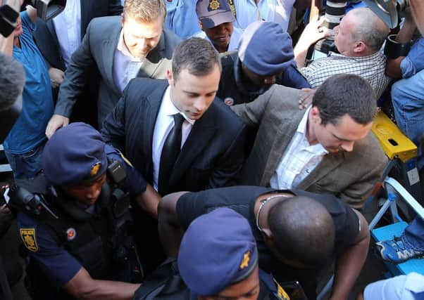 Oscar Pistorius arrives to North Gauteng High Court in Pretoria, South Africa. Picture: Getty