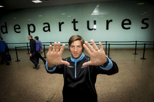 DTH van der Merwe was in confident mood at Edinburgh Airport yesterday. Picture: SNS