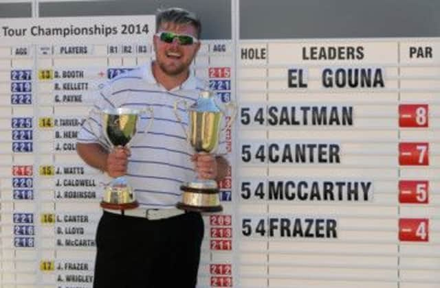 Elliot Saltman celebrates after winning the Visit Egypt Tour Championship. Picture: Contributed