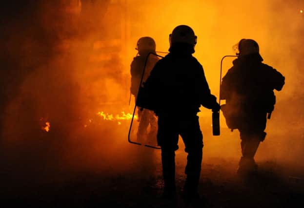 Riot police on the streets of Thessaloniki. Picture: Reuters