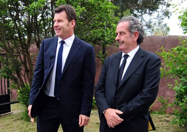 Nick Faldo, left, has come under fire from fellow Ryder Cup captain Sam Torrance, right, for his comments on Sergio Garcia. Picture: AFP/Getty