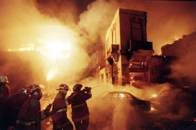 At least 291 people died when fire swept through the Mesa Redonda shopping centre in Lima. Picture: Getty