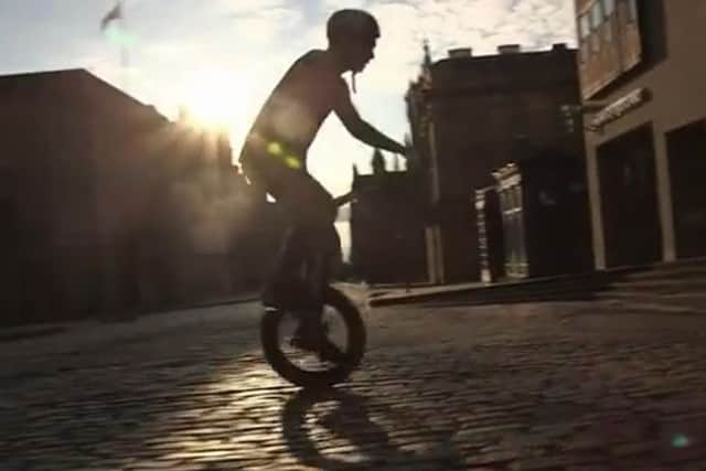 Extreme unicycling in Edinburgh.