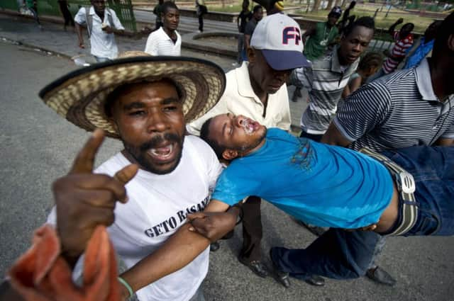 Police fired tear gas and water cannons in an effort to disperse the crowd of protesters. Picture: Getty