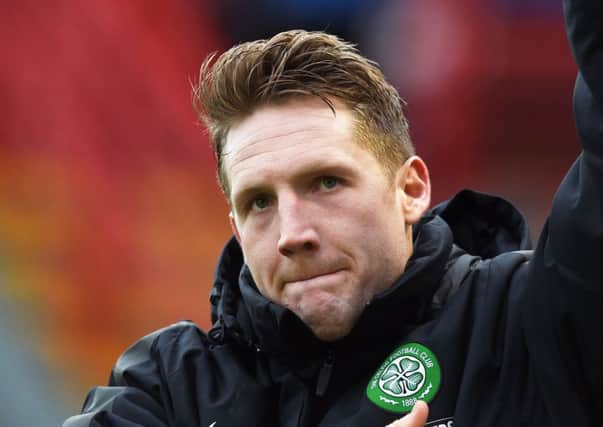 Celtic's Kris Commons salutes the fans at full-time yesterday. Picture: SNS