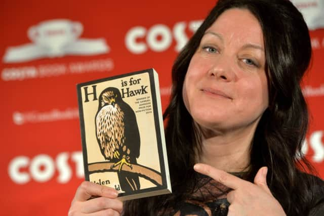 Helen Macdonald shows off her award-winning book. Picture: Getty