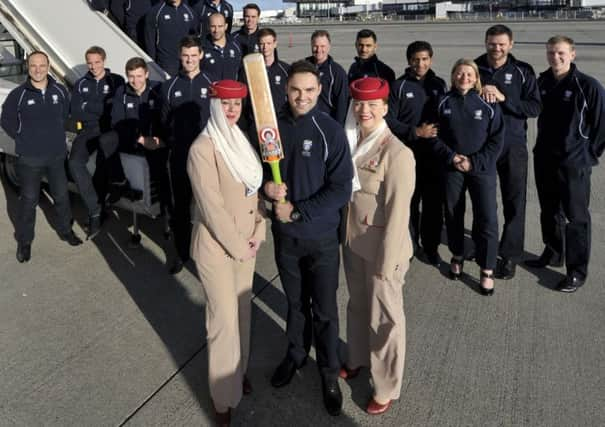 Skipper Preston Mommsen and Scotland squad flew out from Glasgow yesterday. Picture: Donald MacLeod