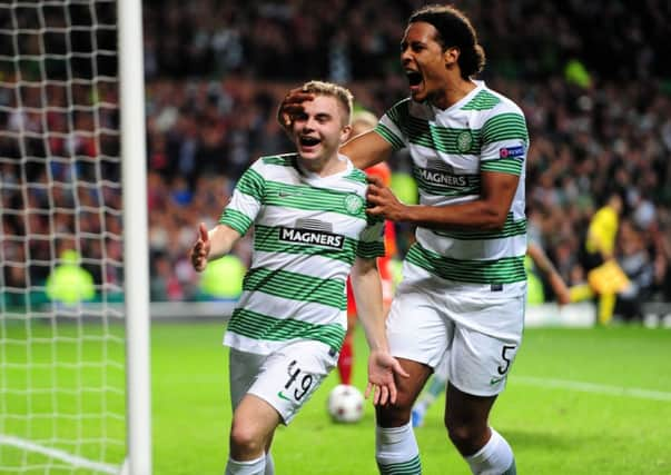 James Forrest, left, and Virgil van Dijk. Picture: Ian Rutherford