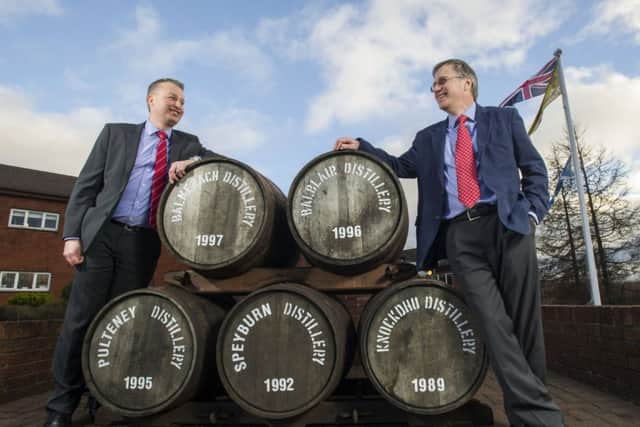 Inver House MD Graham Stevenson (left) with Mark Hull of BoS. Picture: Chris Watt