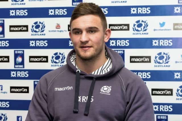 Adam Ashe talks to the press ahead of his side's RBS Six Nations fixture against Ireland. Picture: SNS