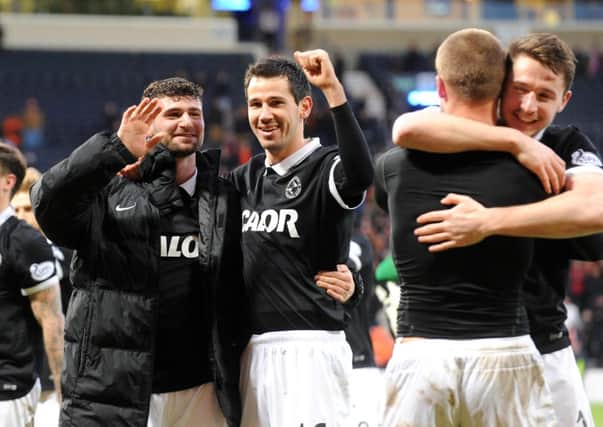 Dundee United star Ryan McGowan, second left. The Australian footballer's father is being held in custody in Australia over allegations he murdered his former brother-in-law 16 years ago. Picture: Lisa Ferguson