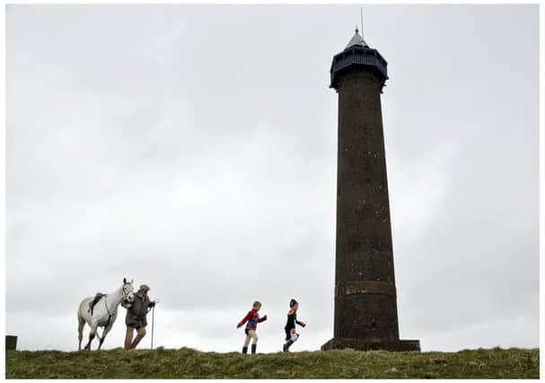 Dressed as Wellington and Napoleon, Iver Coyle and Louis Devlin at the Penielheugh 200 launch. Picture: Paul Dodds