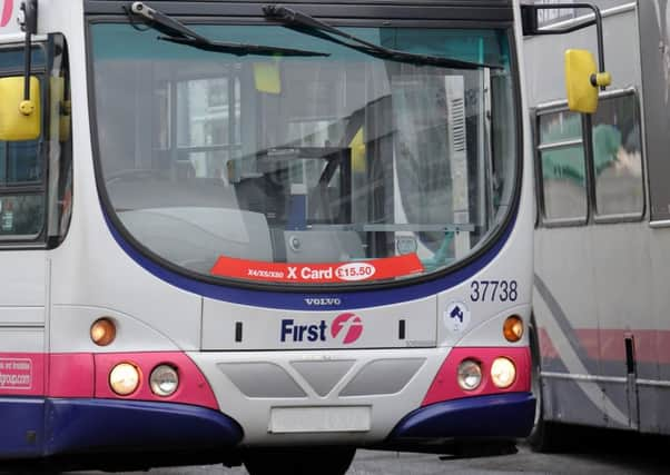 The bus collided with other vehicles, although no-one was injured. Picture: Lisa McPhillips