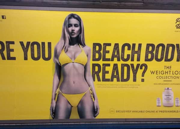 Protein Worlds advert sparked an outcry, but it was eventually pulled not for being offensive to women but for making misleading health claims. Picture: Contributed