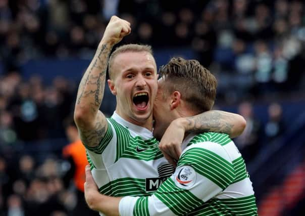 Celtic striker Leigh Griffiths, left. Picture: Lisa Ferguson