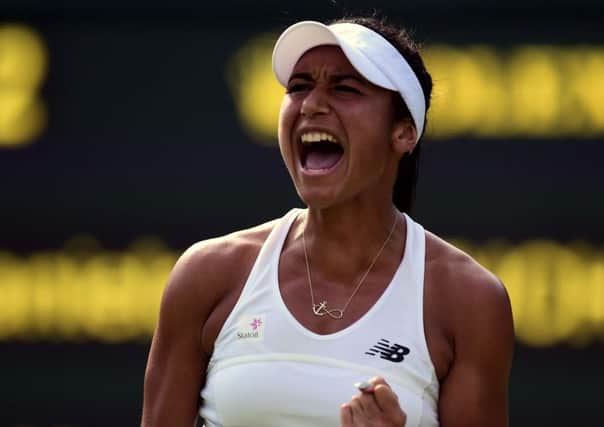 Heather Watson reacts during her match against Daniela Hantuchova. Picture: PA