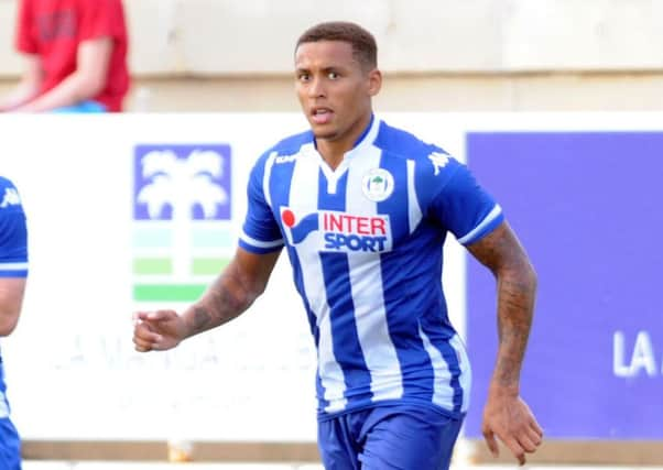 Wigan's James Tavernier in a pre-season friendly match against Hibs  in La Manga. Picture: Eric McCowat