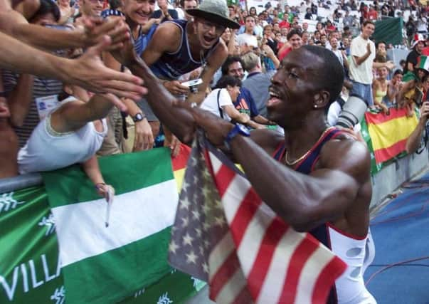 On this day in 1999 Michael Johnson broke the world record for the 400 metres with a time of 43.18 seconds. Picture: Getty