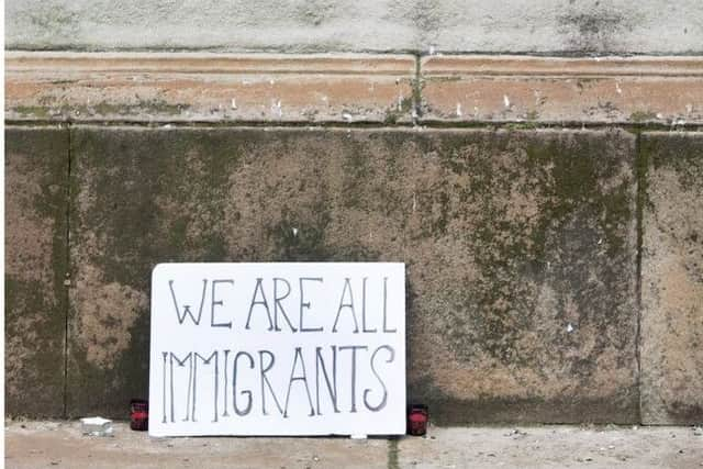 A demonstrator's message in Glasgow