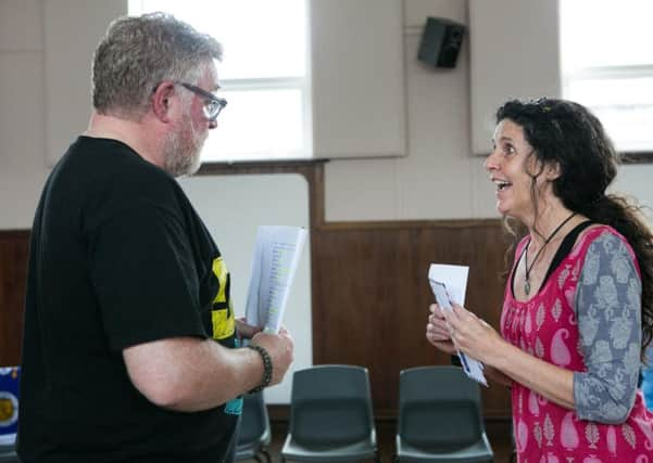 Wigtown Rehearsal 
(left-right)  Lewis Howden, Fletcher Mathers