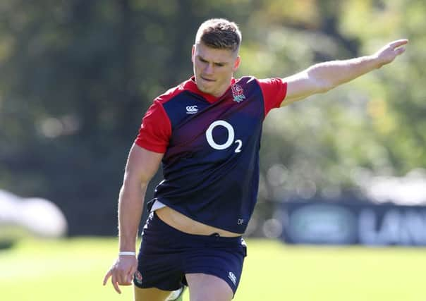 Owen Farrell starts at standoff for England tomorrow with George Ford demoted to the bench. Picture: Getty