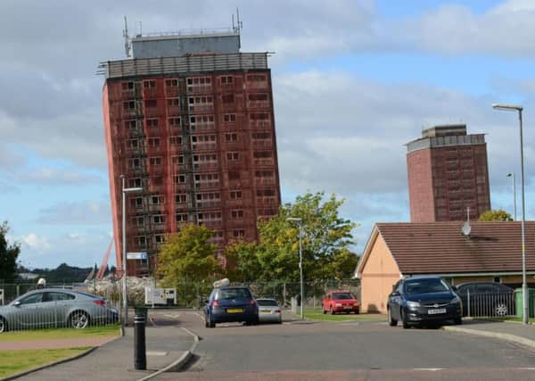 The Red Road flats weren't completely demolished in the blast. Picture: Hemedia