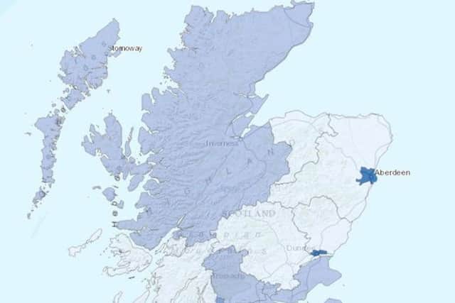 Scotland's singles are clustered in the cities. Lightest colour depicts less than 30% of population single. Darkest colour shows over 40% of population are single. Pic: Scottish Government