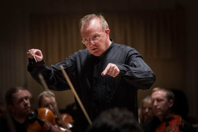 Martyn Brabbins conducting the BBC SSO Orchestra