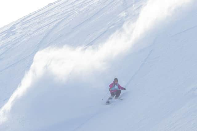 Gus Nisbet in action on the Flypaper at the Freeride World Tour.  Picture: Ross Eaglesham