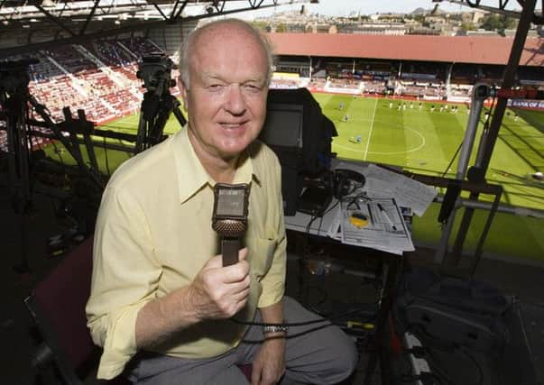 The legendary commentator while provide some colour for the action, while also presenting the trophy to the winners. Picture: JP