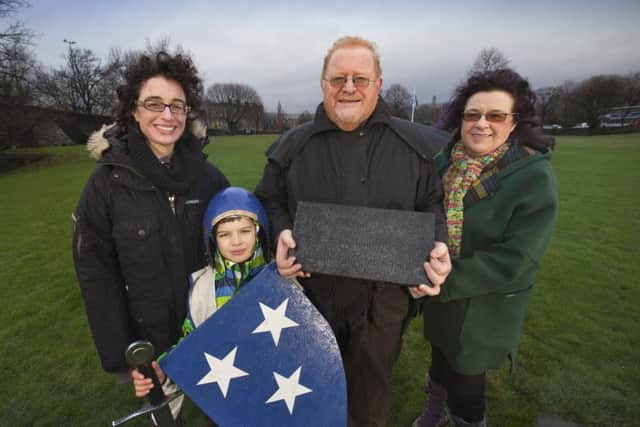 Harris Hesse-Wood carving out a little piece of history by making his mark at the spot where one of Scotlands most famous battles took place.