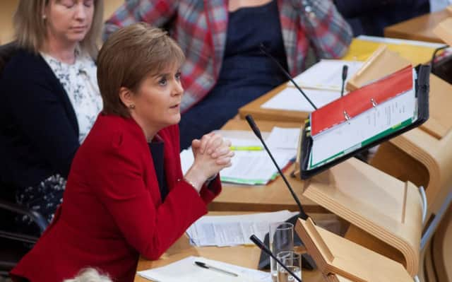 First Minister Nicola Sturgeon at FMQs. Picture: HeMedia