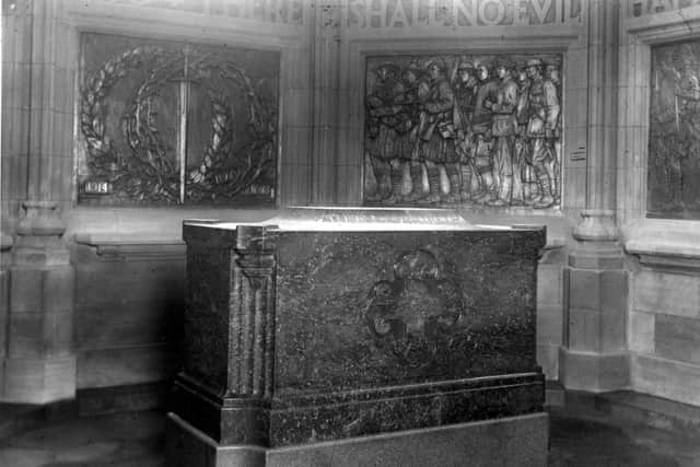 The shrine at the Scottish National War Memorial in Edinburgh Castle, designed by Sir Robert Lorimer