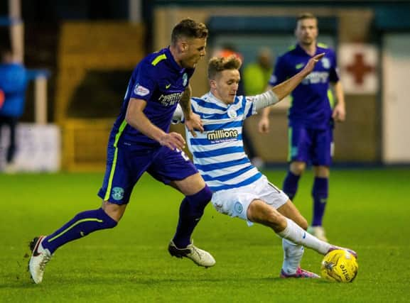 Anthony Stokes, left, played a match-winning role against Morton in midweek to help keep Hibs Championship title challenge alive. Picture Ross Parker/SNS Group