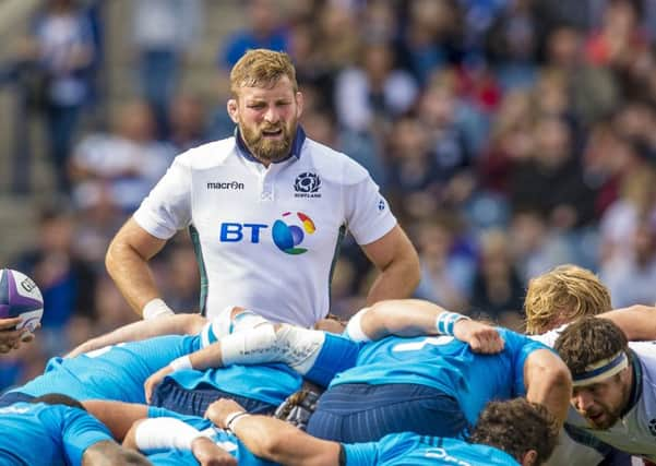 John Barclay played in Scotlands World Cup warm-up match against Italy. Picture: SNS/SRU.