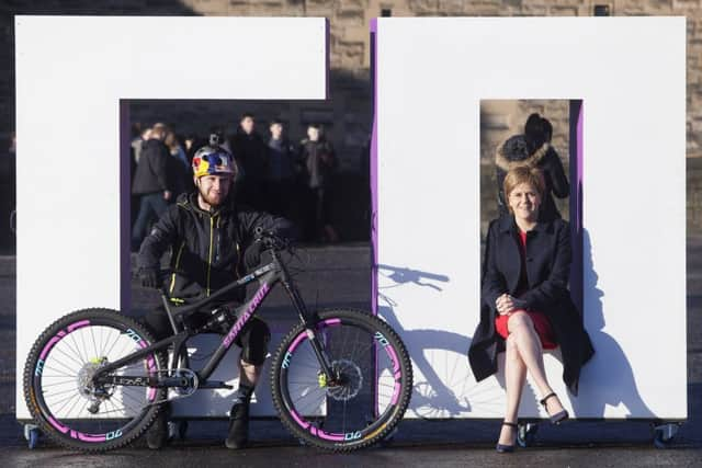 First Minister Nicola Sturgeon and Danny MacAskill.