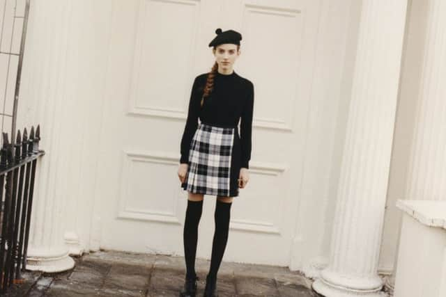 Le Kilt, Black and White Mod Erskine mixed tartan