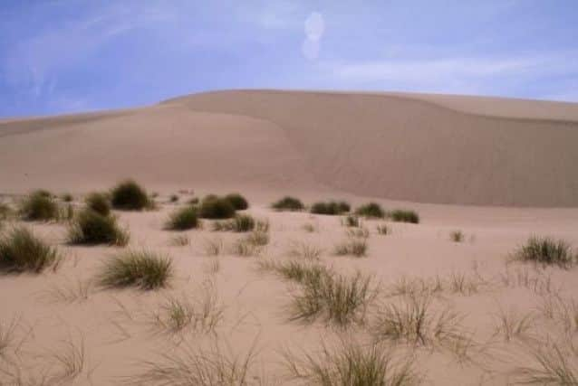 The shifiting sands at Forvie, Aberdeenshire, forced people off their land. It is now the site of a nature reserve famed for its large sand dune formations.