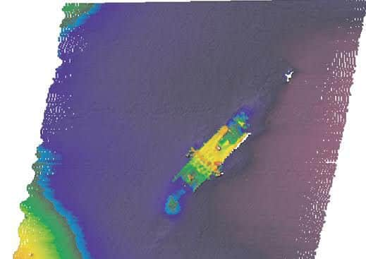 The wreck of the Iona 1 near Gourock. Copyright Peel Ports Clydeport.