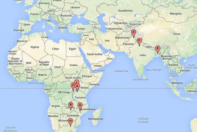 The map shows where the Scottish government are focusing their help