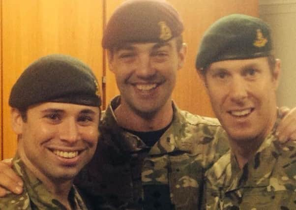 L-R: Captain David Seath, Captain James Walker-McClimens and Capt Aaron Foster Picture: PA