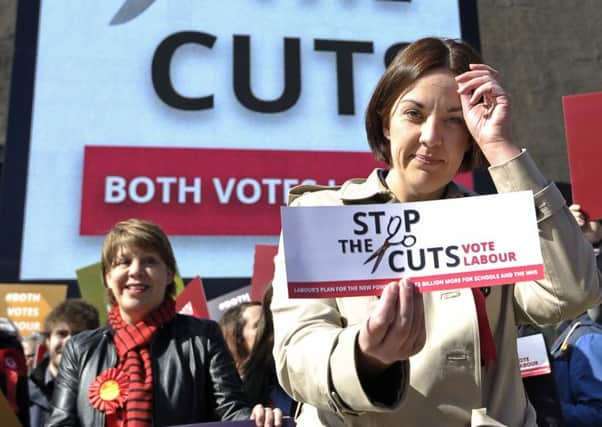 Scottish Labour leader Kezia Dugdale launches a new billboard poster in Edinburgh's Leith Walk. Picture: Neil Hanna