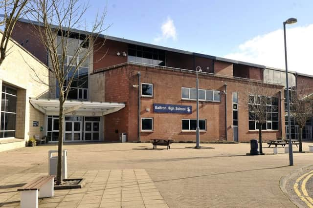 Balfron High School, Stirling, where problems with the stairwell and atrium have been discovered. Picture: Emma Mitchell