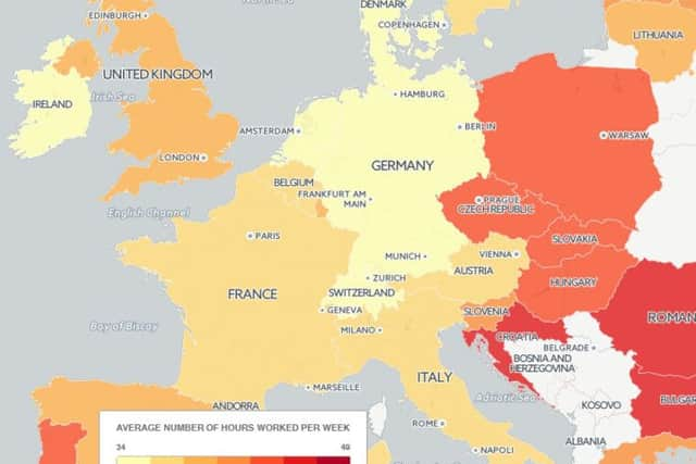 Western Europe has some of the shortest working hours. Source: OECD, Statista