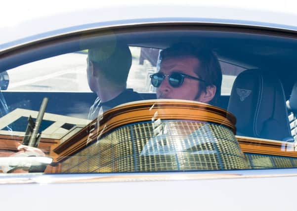 Joey Barton arrives at Ibrox yesterday. Picture: SNS